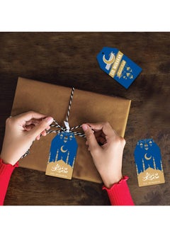 Y&D 60 Set Ramadan Kareem Eid Mubarak Decorative Gift Bag Hanging Tag Blue  - Image 4