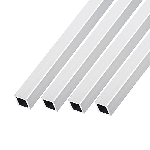 METALLIXITY Square Aluminum Tube (10mm x 10mm x 1mm x 300mm) 4Pcs, 6063 Aluminum Tubing - for Home Furnishing, Machinery - Image 1