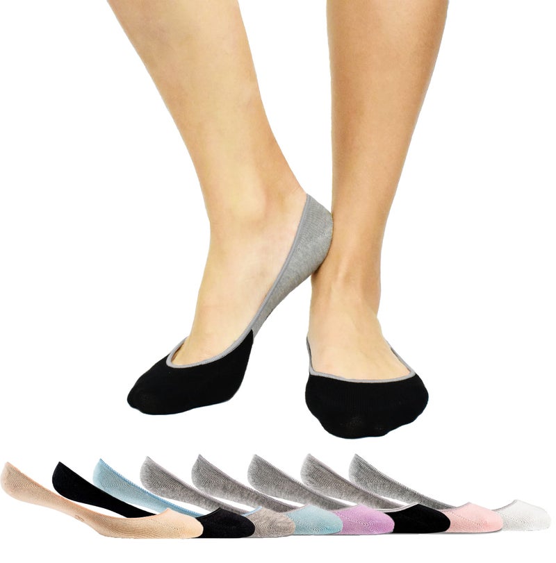 Thirty48 Women’s Premium No Show Socks with Non Slip Grip(One Size (6-9), Black(3 Pairs)) - Image 1