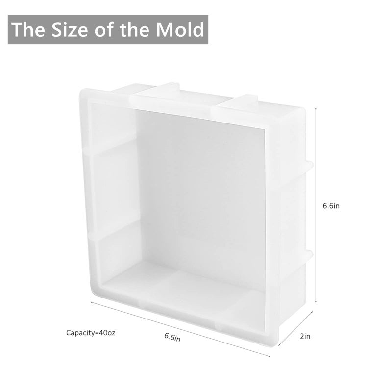 AOEDEO Square Silicone Molds for Resin, Large Resin Mold Glossy Deep Square Molds 6.6''x 2'' w (with 2 Small Square or Rectangular molds) Deep Epoxy Resin Molds for Flowers Bouquet Preservation - Image 2