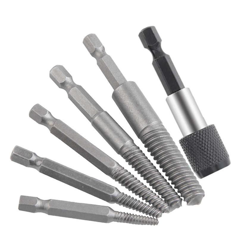 Screw Extractor: 5-Piece Quenched Steel Set - High Hardness & Durability, Precision Damaged Screw Remover for Stripped, Broken Head & Stuck Screws, Stainless Steel Bolts Grades 8.8 12.9, Hex Shank Dri - Image 2