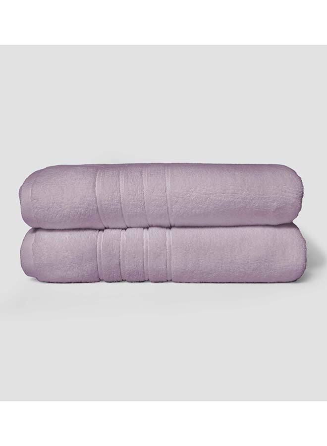 La'Marvel 2 Pieces Bath / Sheet / Pool Towel by La'Marvel, Lilac 600 GSM 100% Cotton Plux Towels  - Image 1