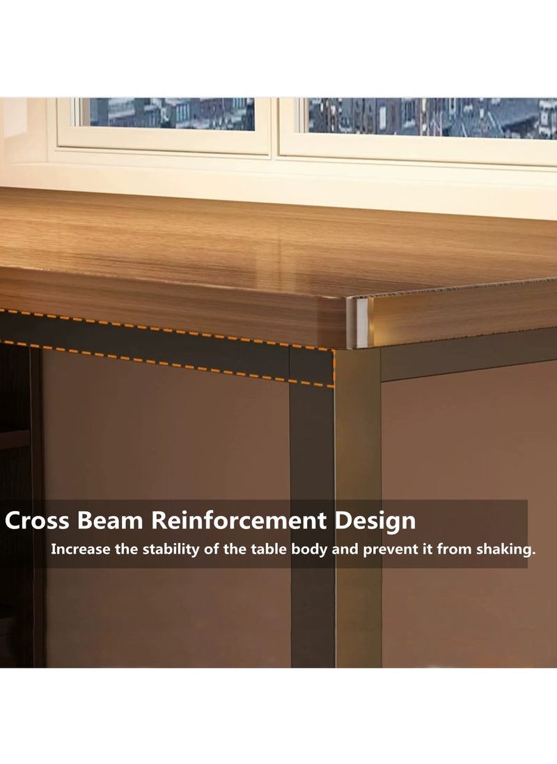 HXDream - L-Shaped Desk L-Shaped Computer Desk Office Desk With Bookshelf Suitable For PC Bedroom Home Office - Image 1