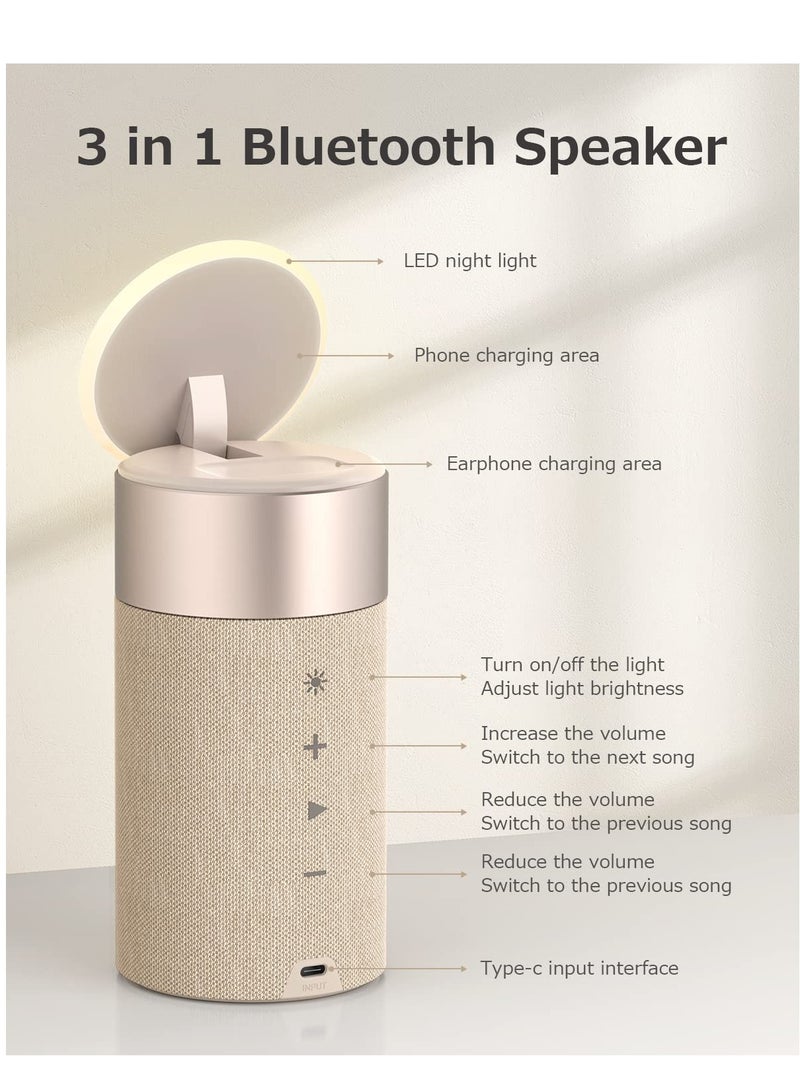 SYOSI Bluetooth Speaker, Magnetic Wireless Charger Phone Holder, Bluetooth Speakers with Night Light, 2 in 1 Wireless Charging Station with Night Light and Speaker for iPhone 14 13 12 - Image 2