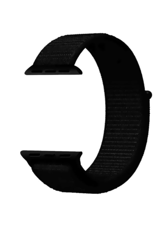 سوار فولاذي بديل لساعة Apple Watch Series 5/6/7 42/44/45 ملم أسود - Image 1