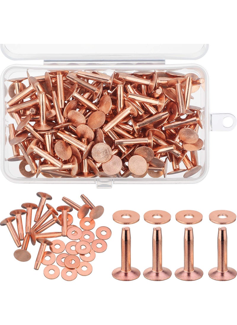 Ripeng Ripeng Copper Rivets and Burrs Washers Leather Copper Rivet Fastener for Belts Wallets Collars Leather DIY Craft Supplies200 Sets916 Inch Size 12 