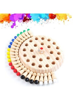 Wooden Memory Chess - Kids Matchstick Chess Color Cognitive Ability Toy - Intelligent Logic Game, Color Matching Learning Montessori Toy For 3 4 5 6 Year Old, Fine Motor Skills Toy Family Party Gifts