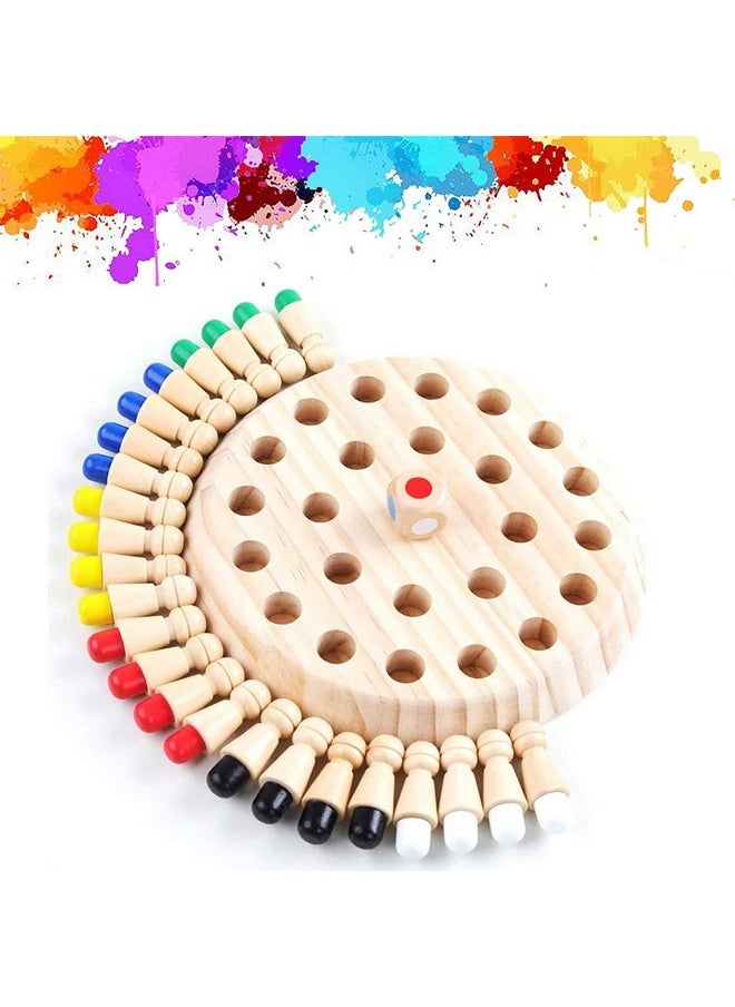 Funvalley Surperfect - Wooden Memory Chess - Kids Matchstick Chess Color Cognitive Ability Toy - Intelligent Logic Game, Color Matching Learning Montessori Toy For 3 4 5 6 Year Old, Fine Motor Skills Toy Family Party Gifts - Image 1
