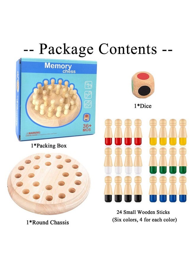Funvalley Surperfect - Wooden Memory Chess - Kids Matchstick Chess Color Cognitive Ability Toy - Intelligent Logic Game, Color Matching Learning Montessori Toy For 3 4 5 6 Year Old, Fine Motor Skills Toy Family Party Gifts - Image 1