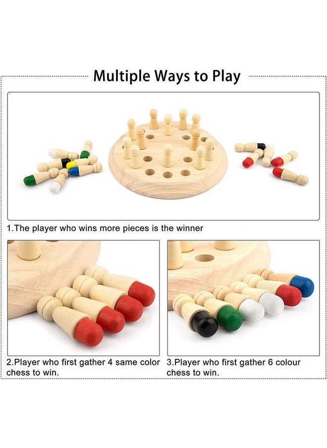 Funvalley Surperfect - Wooden Memory Chess - Kids Matchstick Chess Color Cognitive Ability Toy - Intelligent Logic Game, Color Matching Learning Montessori Toy For 3 4 5 6 Year Old, Fine Motor Skills Toy Family Party Gifts - Image 1