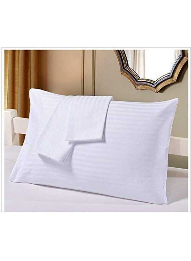 Om Bedding Collection Travel Pillowcase 14x20 500 Thread Count Egyptian Cotton Set of 2 Toddler Pillowcase Zipper Closer 100% Egyptian Cotton (Toddler Travel 14x20 Zipper, White Stripe) - Image 2