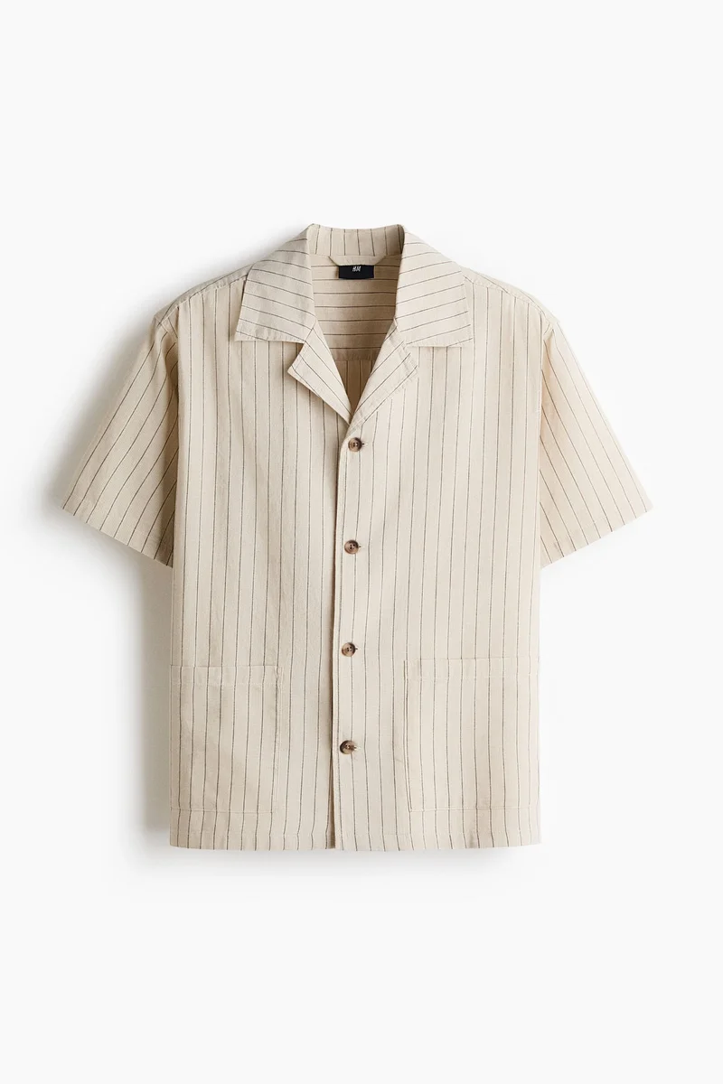 H&M  Linen-blend resort shirt and shorts set for Men | Best Price UAE