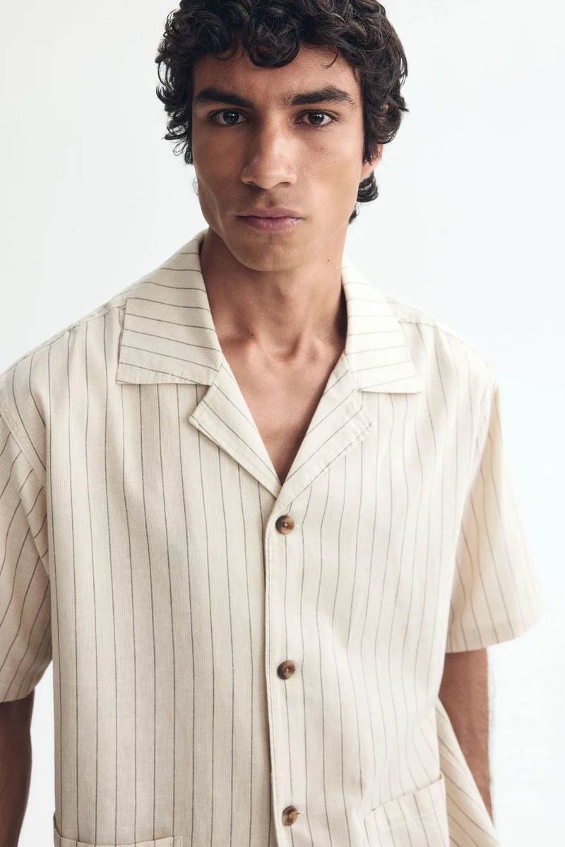H&M  Linen-blend resort shirt and shorts set for Men | Best Price UAE