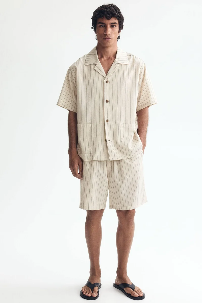 H&M  Linen-blend resort shirt and shorts set for Men | Best Price UAE