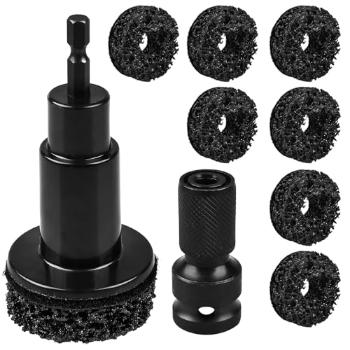 IMeanTop Wheel Hub Cleaning Tool Kit, Wheel Hub Resurfacing kit Includes 7 Pads, Fits Power Drill & 1/2" Impact Driven Wrenches, for Wheel Studs, Hubs, Rotors and Surface of Hub Cleaning - Image 1