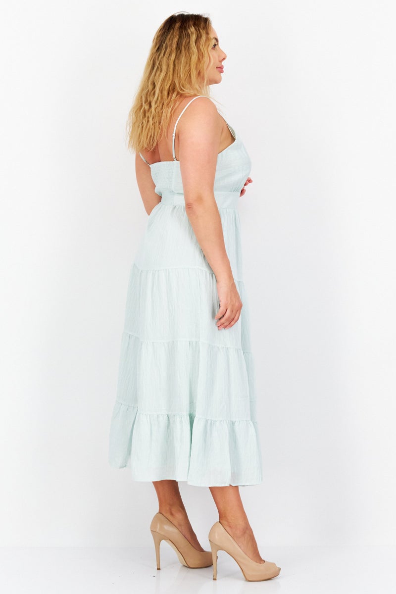 Gentle Fawn Women Cleo Textured Sleeveless Maxi Dress, Light Green  - Image 4
