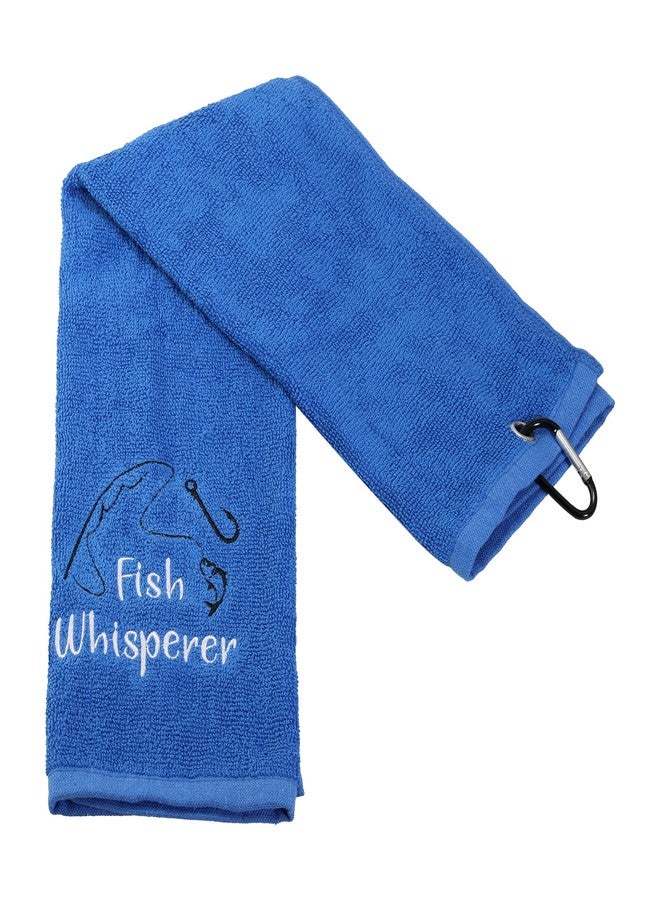 PXTIDY Fish Whisperer Funny Fishing Towel Fisherman Gift Fishing Retirement Gift Fishing Lure Hook Print Embroidered Towel (Sport) - Image 1
