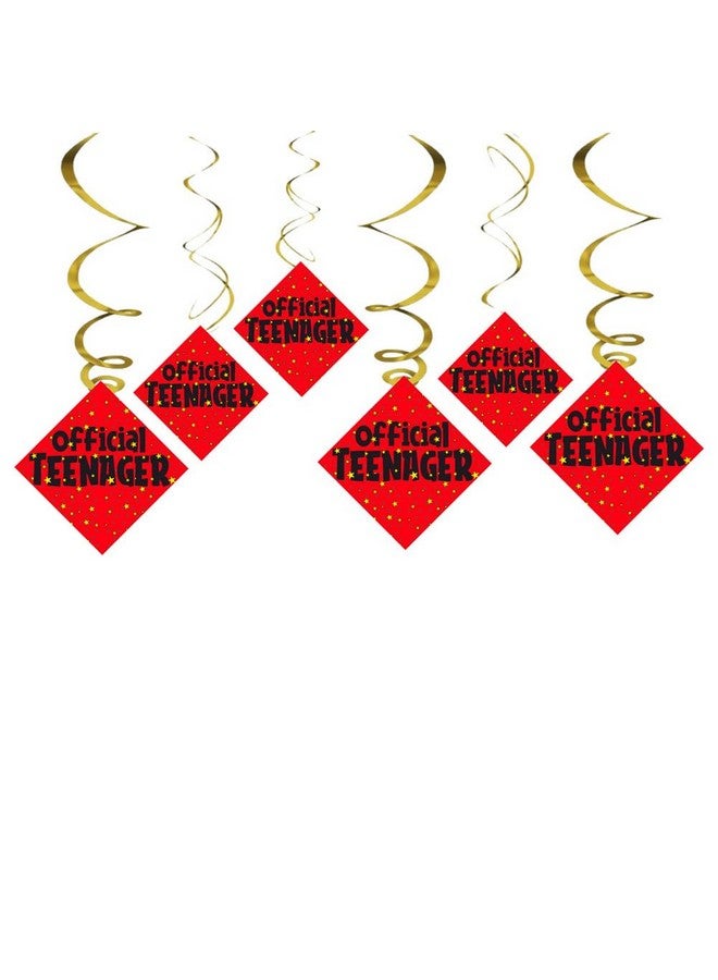 Balloonistics Official Teenager Ceiling Swirl Decorations Birthday Cutout Festive Party Supplies Decorations Event Party (Pack of 6 Swirls and Cutouts) - Image 2