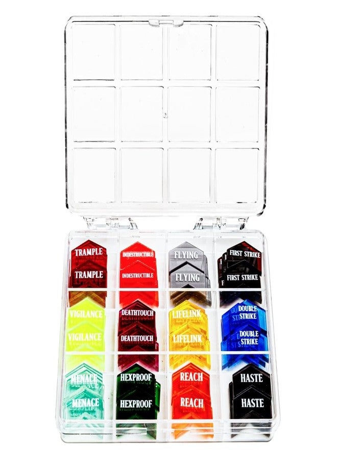 PUGED 72 Pieces MTG Keyword Counters with Box for Magic The Gathering Colored MTG Creature Stats Buff Tokens MTG Gift Accessories (Keyword Counters) - Image 3