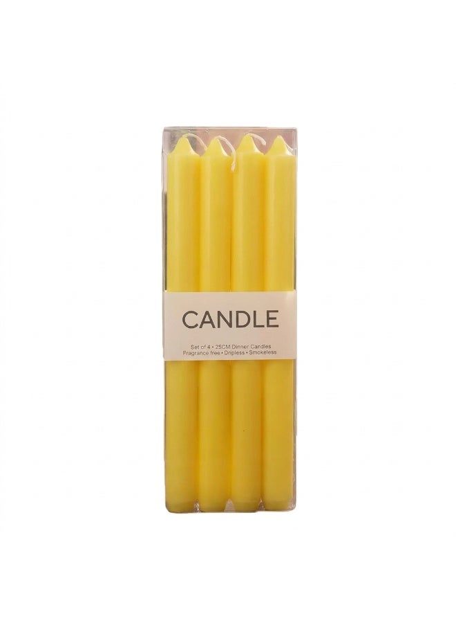 Candle | Yellow Candle | Frangrance Free Candle | Smokeless Candle | set of 4 - Image 1