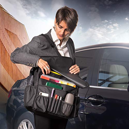 FOXBOX Front Seat Car Organizer with Cover and Laptop Storage - Back Seat or Passenger Car Organization with Adjustable Straps - Universal for Police, Driver, Office, Travel, Truck, Ideal for Law Enforcement - Image 4