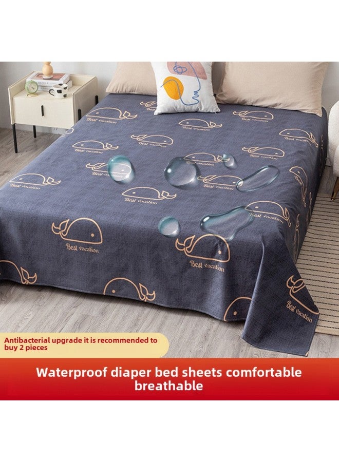 Waterproof Bed Sheet Cat Urine Hair Bed Cover Urine-Resistant Baby List Machine Washable Urine-Proof Cover Dog Rabbit Pet Cover Urine Pad-Color:Little Goldfish-[waterproof And Breathable For All Seasons]-Specifications:Single Bed Sheets-200x230cm (applicable To 1.35 And 1.5m Beds)  - Image 1