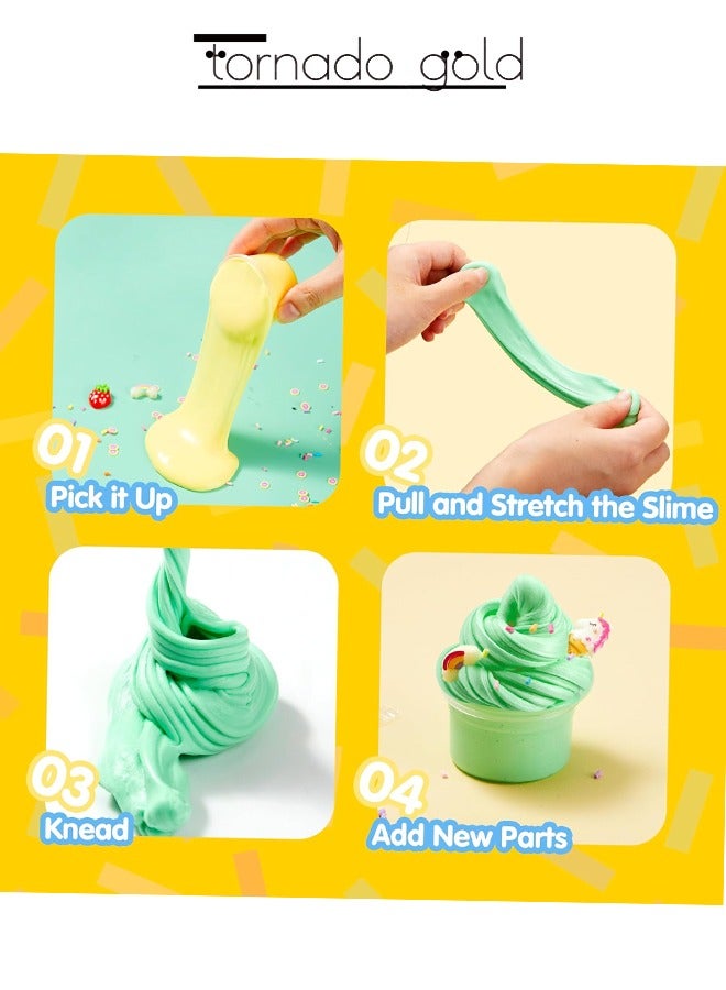 تورنيدو جولد مجموعة "داى" مثالية للحفلات العطرية الناعمة وغير اللاصقة لتخفيف الضغط هدايا الوحل للأولاد والبنات - Image 2