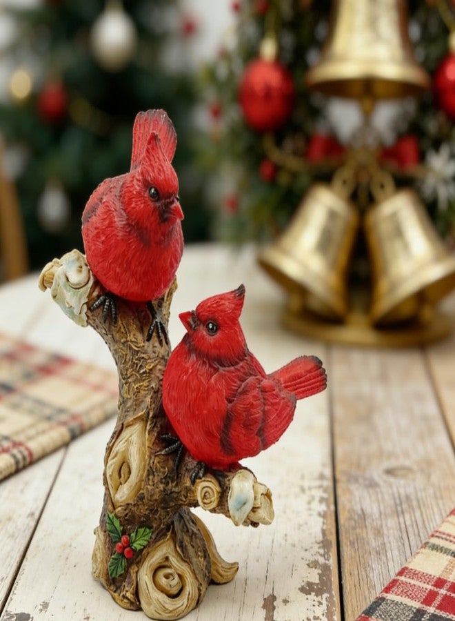 Gishima Cardinal Bird Figurine Red Cardinal Bird Perched on a Branch Decorative Figurine Cardinal Bird Decor and Gifts - Image 2