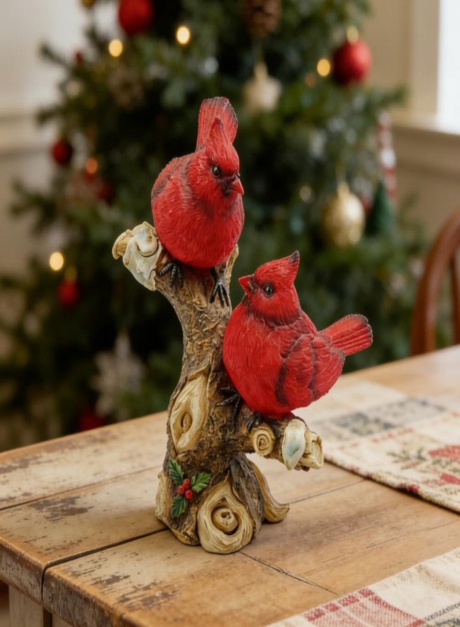 Gishima Cardinal Bird Figurine Red Cardinal Bird Perched on a Branch Decorative Figurine Cardinal Bird Decor and Gifts - Image 1