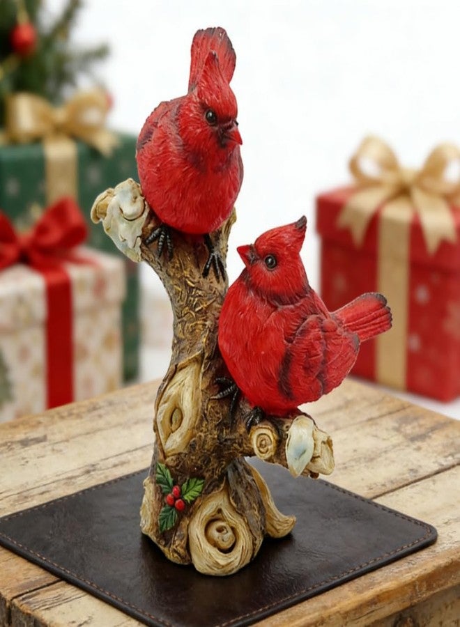 Gishima Cardinal Bird Figurine Red Cardinal Bird Perched on a Branch Decorative Figurine Cardinal Bird Decor and Gifts - Image 3