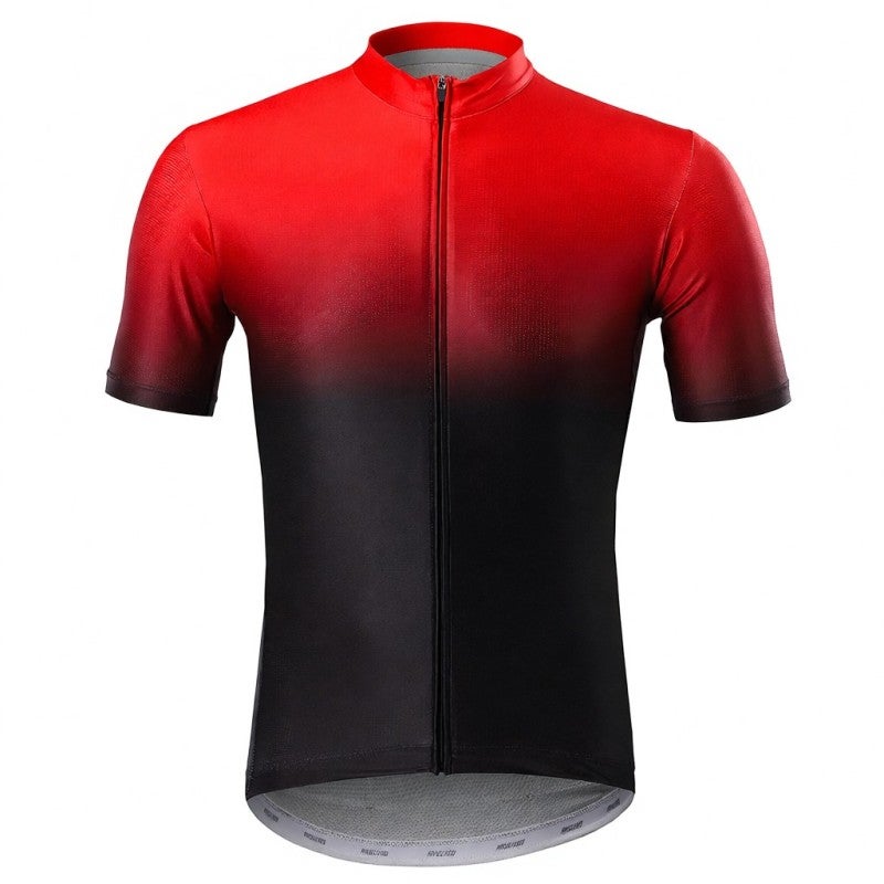 ARSUXEO Men Cycling Jersey: XL Color A Breathable Polyester Fabric - 3 Elastic Pockets 1 Zipped Pocket Reflective Strip for Low Light Riding Safety - Image 1