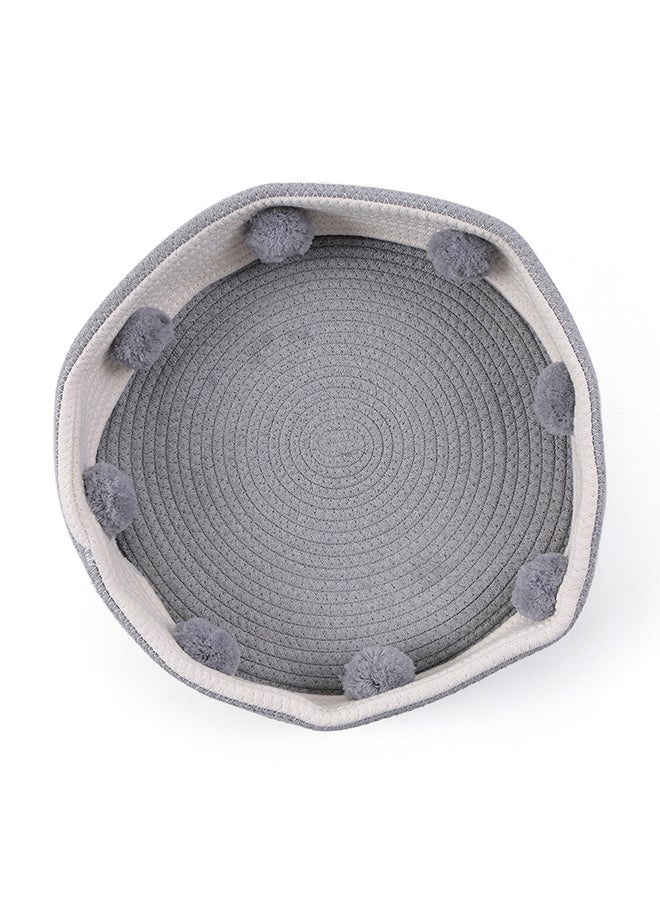 NIBEMINENT Cotton Rope Round Pet Bed Basket Grey - Image 3