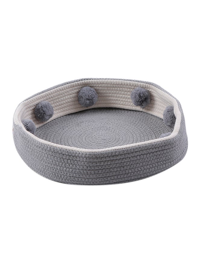 NIBEMINENT Cotton Rope Round Pet Bed Basket Grey - Image 1