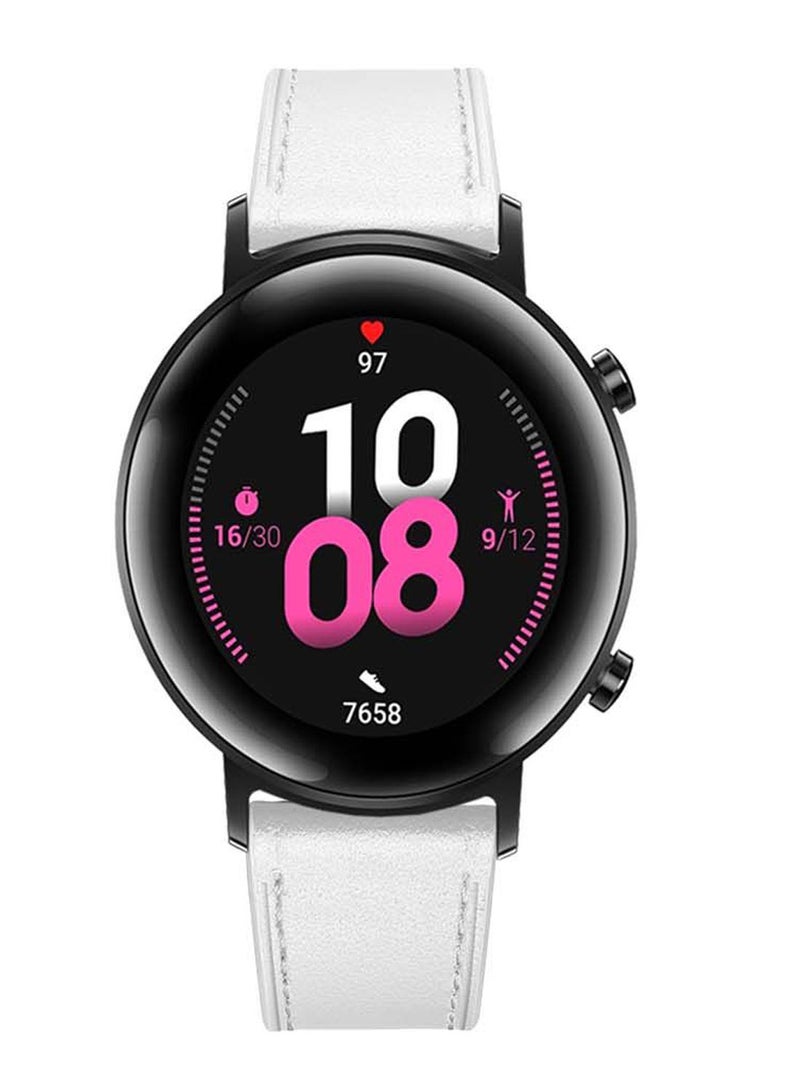 NIBEMINENT Genuine Leather Replacement Band 20 mm For Huawei Watch GT 2 White  - Image 2