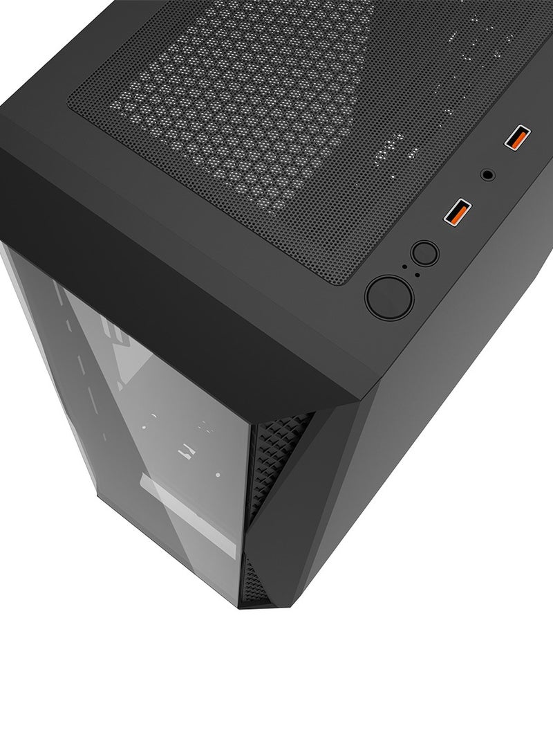 Darkflash DK352 PLUS Luxury ATX/MATX/ITX Gaming PC Case With, Pre-Installed 4 * 120MM ARGB Fans, Transparent Glass Front Panel, USB 3.0 Computer Case Support 360mm Radiator, Computer Case (Black) - Image 4