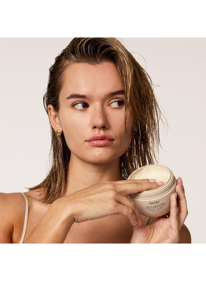 OUAI Fine to Medium Hair Treatment Masque - Hydrating Hair Mask to Help Repair Strands & Increase Shine - With Shea Butter, Keratin and Panthenol - Paraben, Phthalate & Sulfate Free (8 Fl Oz) - Image 3