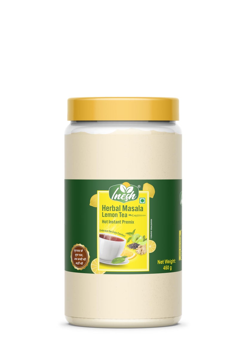 Inesh Herbal Masala Lemon Tea Hot Instant Premix Jar 450g - Image 1