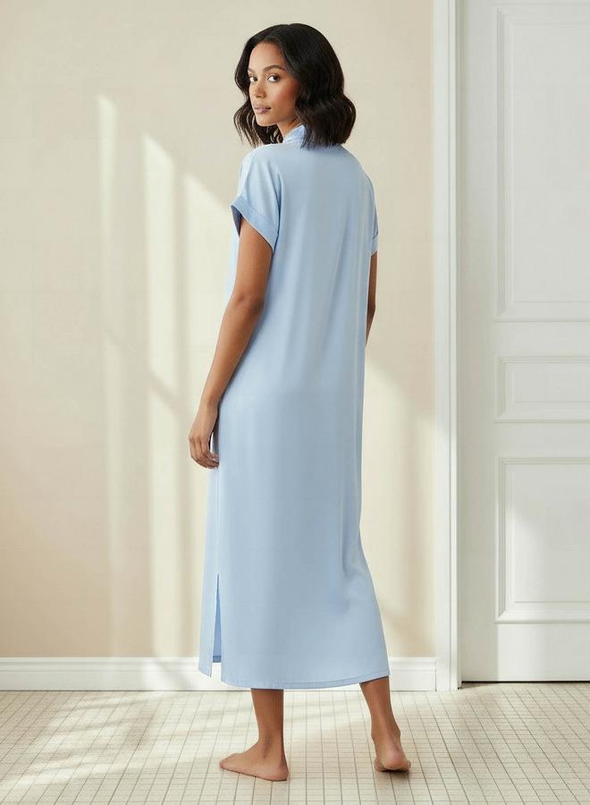 Splash FAV Set of 2   Nightdress Short Sleeves Collar Viscose - Image 3