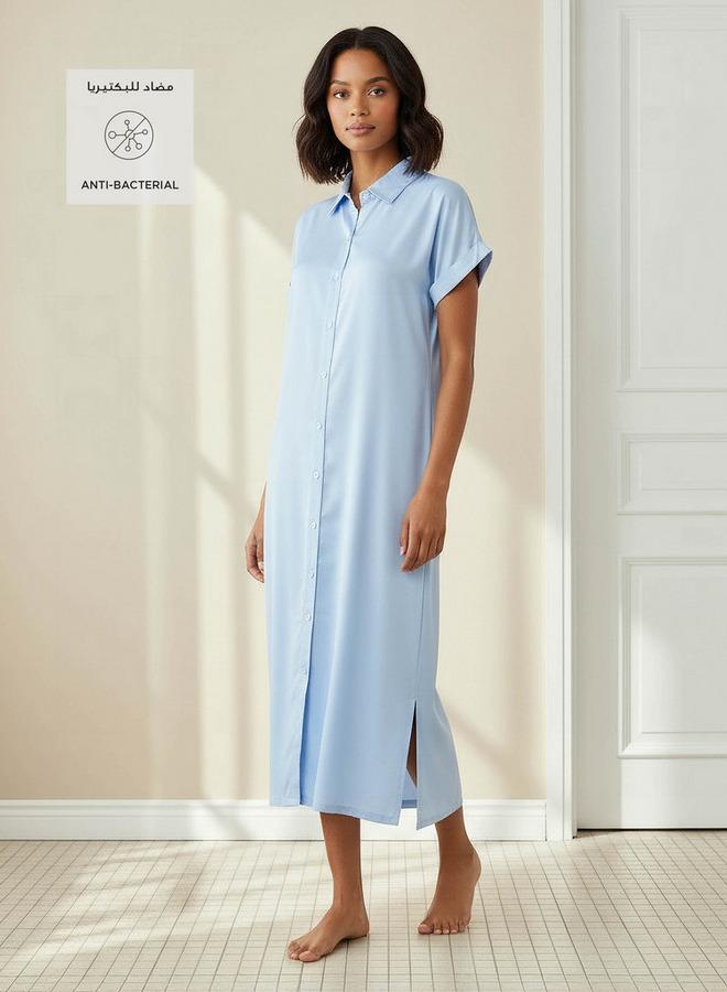 Splash FAV Set of 2   Nightdress Short Sleeves Collar Viscose - Image 2