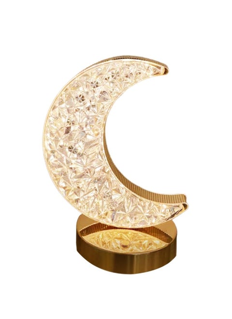 Ramadan Lamp Crystal Table Lamp Moon Lamp With USB 3 Color Changing Option Crystal Lamp LED Light Lamp With 3 Light Intensities Tactile Switch Desk Lamp Moon Lamp Ramadan Light For Ramadan Decoration