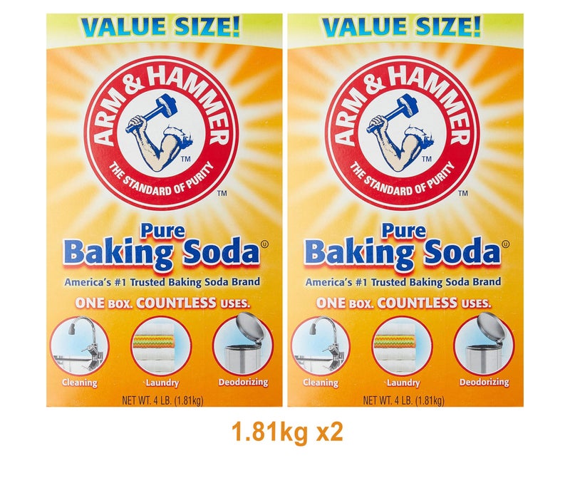 ARM & HAMMER Baking Soda Pack of 2 x 1.81 kg | Pure Sodium Bicarbonate Multi-Purpose Cleaner, Deodorizer & Baking Ingredient | USA Import Family Value Pack - Image 1