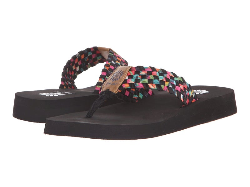 Yellow Box Womens Soleil Wedge Sandal BlackMulti 7 M US