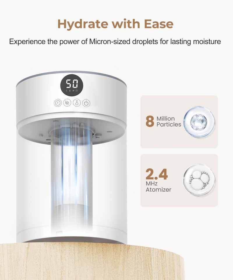Abolee Humidifiers for Plants 4.5L Cool Mist with Essential Oil Diffuser, Humidifier Large Room, 24dB Quiet Air Humificador fit Baby Nursery & Bedroom, 360Â° Adjustable, Easy Fill & Cleaning (White) - Image 3