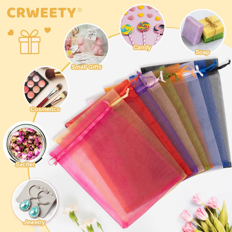 Crweety 50 Pcs 4x6 Inch Gold Organza Bags, Small Mesh Gift Bags Drawtring for Wedding Favor Bridal Shower Party Favor, Luxury Jewelry Pouches for Holiday & Christmas Gift Wrap - Image 5