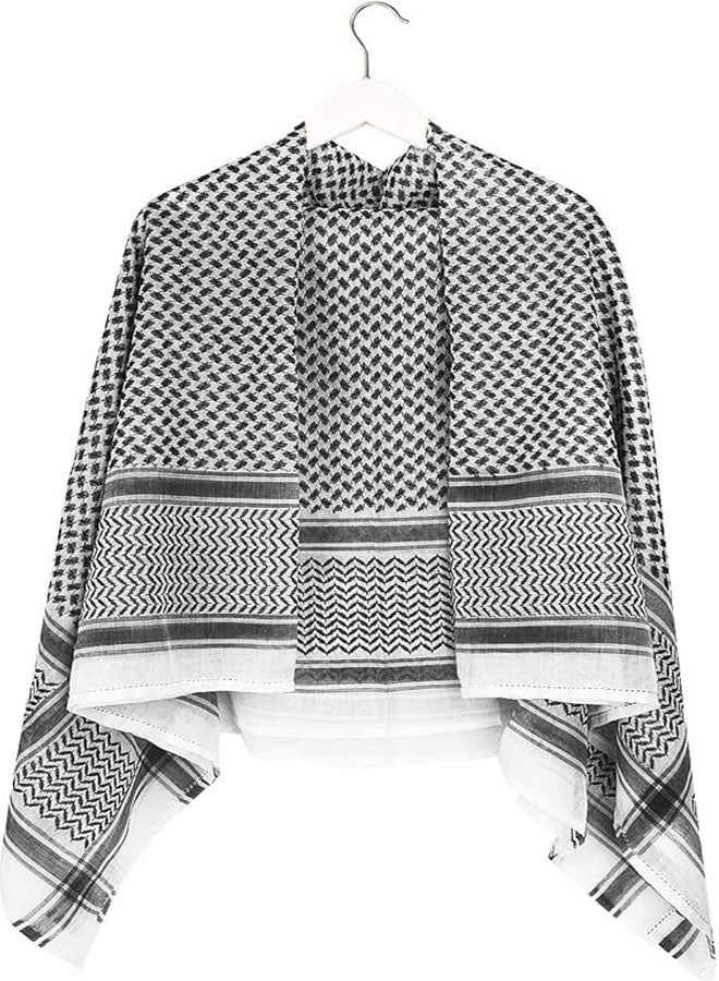 وهاواي Head Wrap Scarf Arabic Turban Tactical Desert Neck Headwear Wrap for Men Women, Arab Scarf in Black Check 140X140cm - Image 4