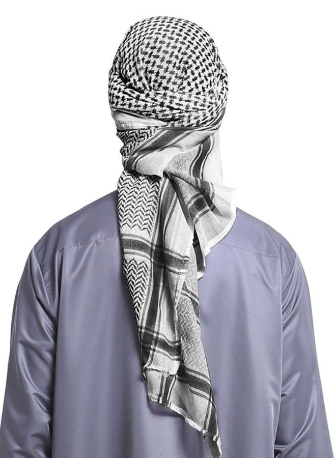 وهاواي Head Wrap Scarf Arabic Turban Tactical Desert Neck Headwear Wrap for Men Women, Arab Scarf in Black Check 140X140cm - Image 5