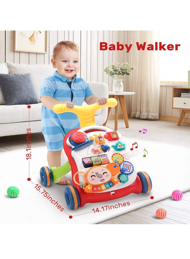 GOOTOY 2 in 1 Baby Walker, Early Educational Child Activity Center, Multifunctional Removable Play Panel, Baby Music Learning Toy Gift - Image 2