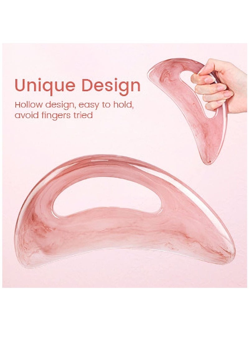 SYOSI Gua Sha Massage Tool, Lymphatic Drainage Massager, Resin Scraping Tool, Natural Stone Gua Sha Board for SPA Acupuncture Physical Therapy Muscle Knots Facial Caring Point Treatment  - Image 5