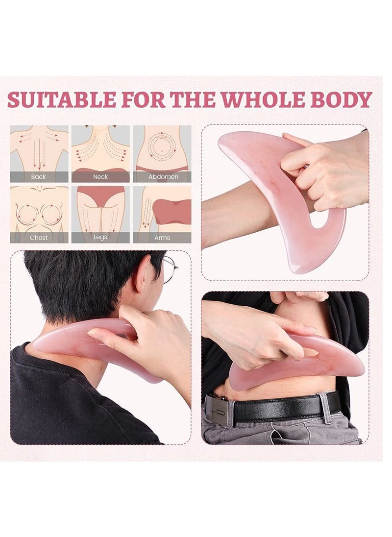 SYOSI Gua Sha Massage Tool, Lymphatic Drainage Massager, Resin Scraping Tool, Natural Stone Gua Sha Board for SPA Acupuncture Physical Therapy Muscle Knots Facial Caring Point Treatment  - Image 4