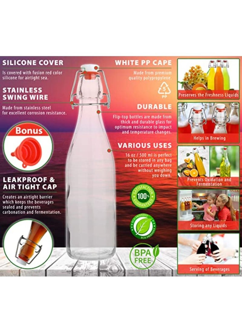 QUESERA - Flip Top Glass Bottle for Beverages Oil Vinegar  Kombucha  Beer Water Soda Kefir - Image 1